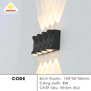 Đèn hắt tường Đ-V 928/8w-BK